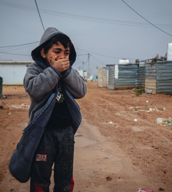 Hisham Al-Harfoush is a 7-year-old Syrian refugee who lives with his parents and 3 siblings in Za'atari camp.