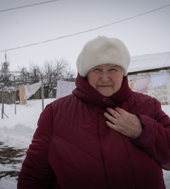 Vira, 77, is from Huliaipole city in Zaporizhzhia region. She has two children, three grandchildren, and five great-grandchildren. She fled her hometown on 22 July 2022 after days of relentless shelling reduced much of it to ruins.