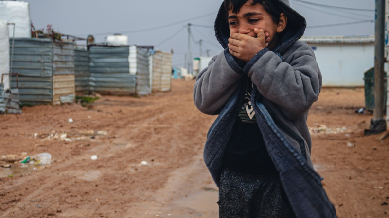 Hisham Al-Harfoush is a 7-year-old Syrian refugee who lives with his parents and 3 siblings in Za'atari camp.