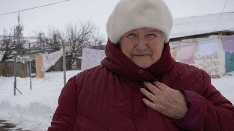 Vira, 77, is from Huliaipole city in Zaporizhzhia region. She has two children, three grandchildren, and five great-grandchildren. She fled her hometown on 22 July 2022 after days of relentless shelling reduced much of it to ruins.
